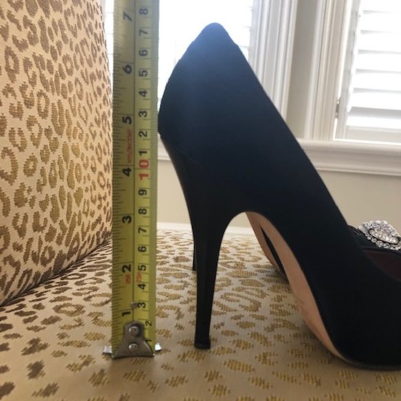 Guiseppe Zanotti black satin peep toe pumps - Picture 7 of 11